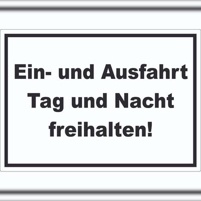 HB-Druck Ein- und Ausfahrt Tag und Nacht freihalten Aufkleber A7 (74x105mm)