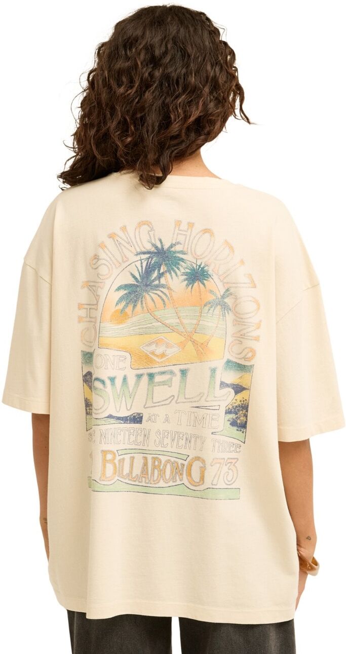 Oversize-Shirt BILLABONG "Chasing Horizons", Damen, Gr. S, beige (weiß cap), Obermaterial: 100% Baumwolle., Shirts Oversize-Shirt