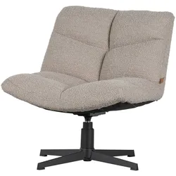 Drehsessel Vinny Bouclé, modern und drehbar, sandfarben, weiche Polsterung, elegantes Design