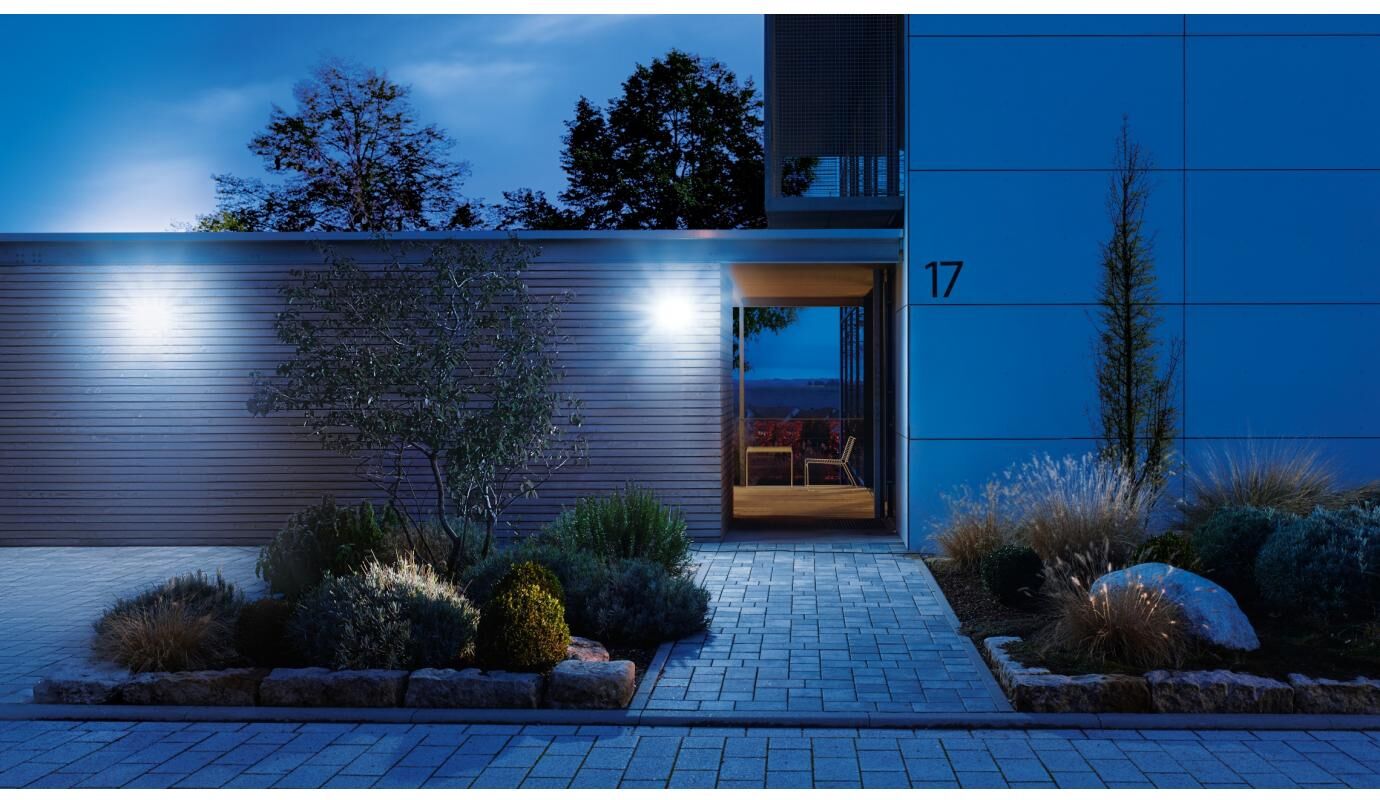 Aussen-Wandleuchte STEINEL "XLED Home 2 mit Sensor Weiss", weiss (weiß), Leuchten, Aussen-Wandleuchte weiß Einheitsgröße