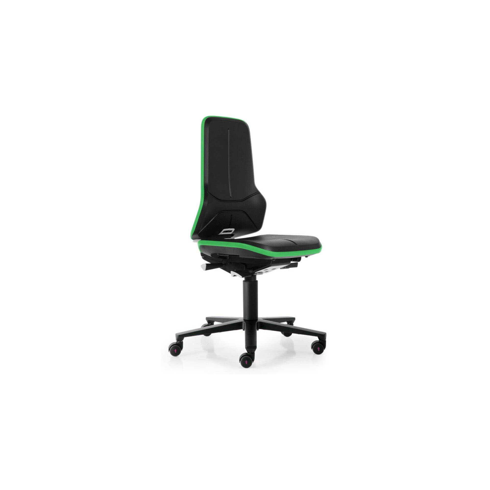 bimos Arbeitsstuhl ESD Neon 2, grün Sitzhöhe 450-620 mm mit Rollen, ohne Polster (9563E-9999-3280)