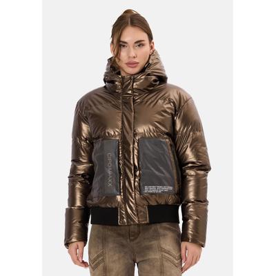 Winterjacke CIPO & BAXX "Cipo & Baxx Winterjacke WM141", Damen, Gr. XL, braun, Casual, regular fit, Rundhals, Jacken Winterjacke, Funktion trifft Stil für frostige Tage