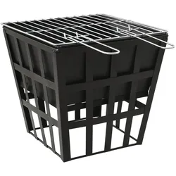 Helloshop26 - 2-in-1 Feuerstelle und Grillkamin 34 x 34 x 48 cm Stahl 02_0005976