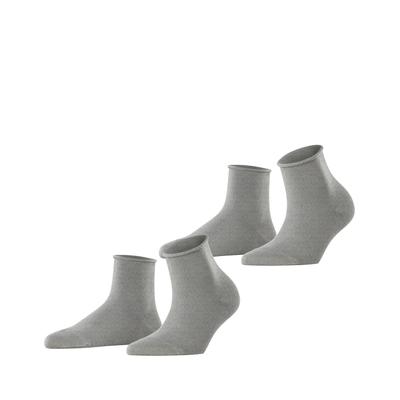 Kurzsocken ESPRIT "Basic Pure", Damen, Gr. 39-42, Sockengröße, grau (light grau), Baumwollmischung, unifarben, normal, Socken, unifarbenes Basic-Design, Rollbündchen