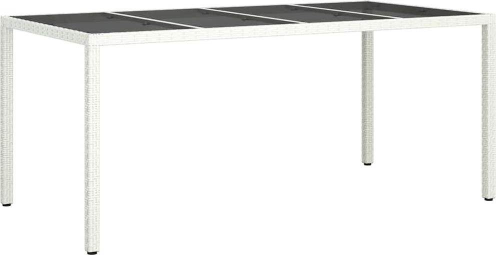 vidaXL Tuintafel van polyrotan, wit