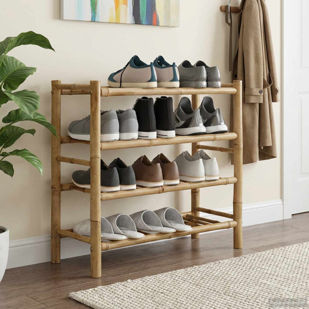 Natur Pur Shoe Rack Natural 63cm H x 68cm W x 28cm D
