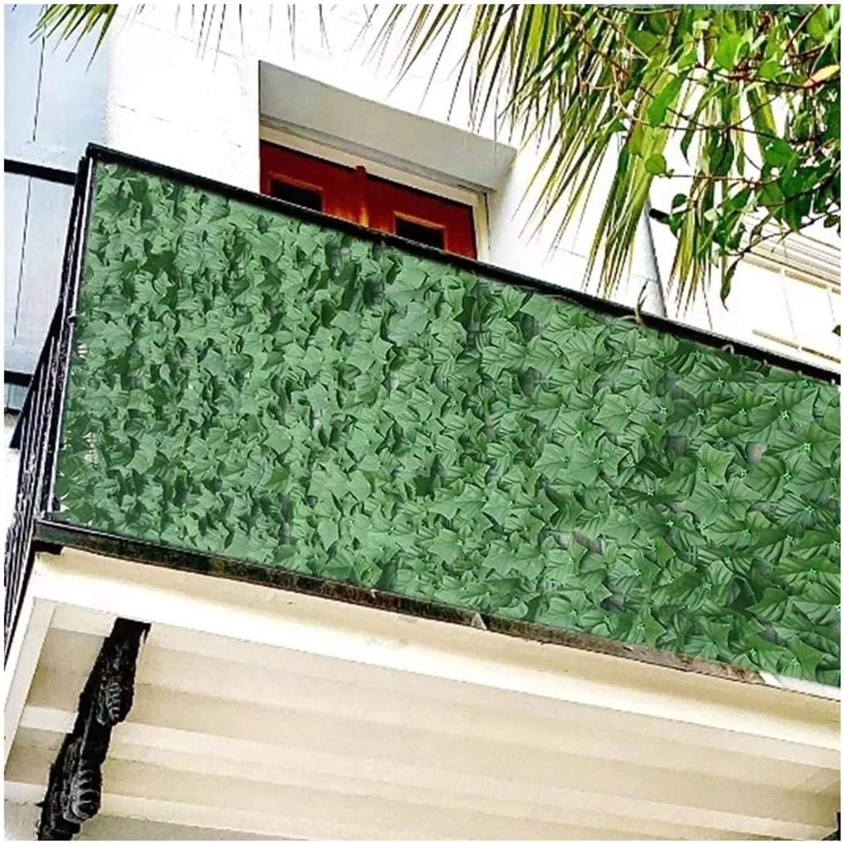Decoratieve Schutting Kunstblad Scherm Groen - 3 x 5 meter