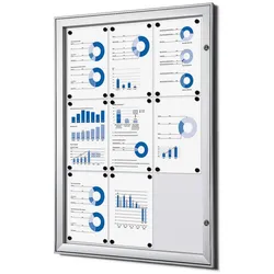 Schaukasten 9x A4 Alu Infokasten Plakatschaukasten wetterfest aussen 9xA4