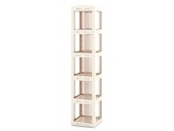 Helloshop26 Bibliothèque d'angle 36,5 x 36 x 108 cm à 5 Niveaux accessibilité 360° Design Pliable en PP Blanc 20_0017733