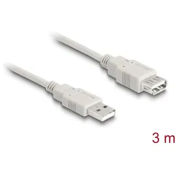 DeLOCK Cable USB 2.0 extension A/A 3m USB Kabel USB A Beige