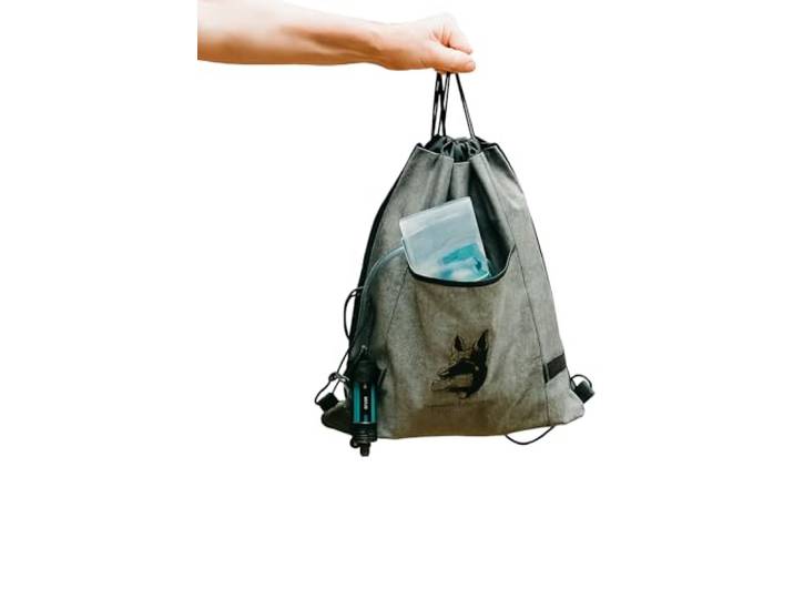 Puribag Pro Kit Schwerkraft-Wasserfilter – tragbares 4-in-1-Wasserfiltersystem für Rucksackreisen, Camping und Notfälle – hängt überall, filtert Wasser