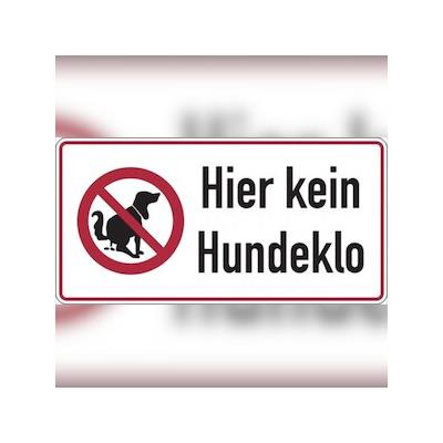 Hinweisschild, Hier kein Hundeklo, Aluminium, 150 x 300 mm - 300x150x0.45 mm Aluminium geprägt