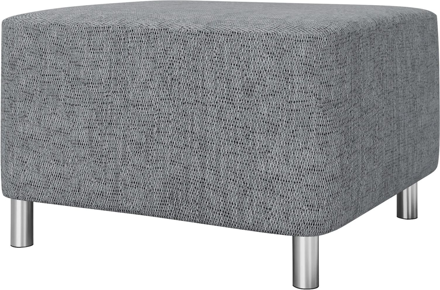 garneroarredamenti Pouf imbottito in tessuto 65x56cm grigio chiaro Titus