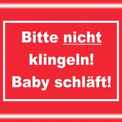 HB-Druck Bitte nicht klingeln Baby schläft Schild mit Text rot-weiss A1 (594x841mm)