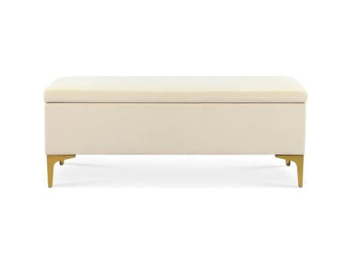 Banquette Coffre Chloé velours Beige pieds or