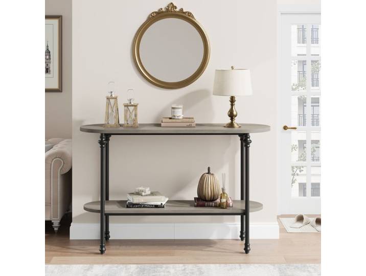 Console Meuble Entrée etagere de cuisine etagere de rangement Gris 110 X 30 X 74CM