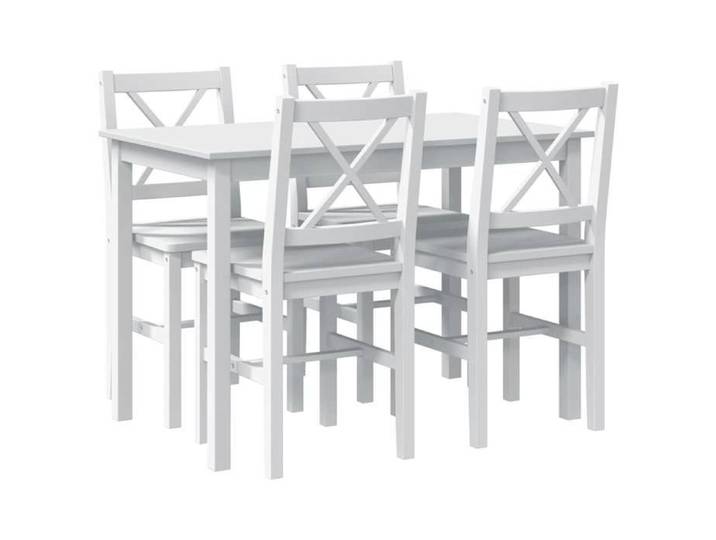 Ensemble de salon - ORVEL - Ensemble de salle à manger - Table de salon + 4 chaises - Blanc 52534