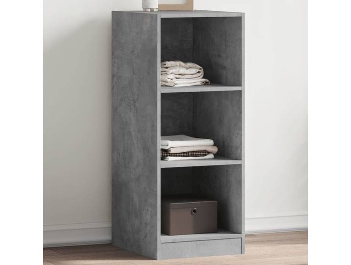 furnicato Kleiderschrank 48 x 41 x 102 cm Betongrau Stabiles Standregal mit Ablagen und Wandhalterung für dein Zimmer