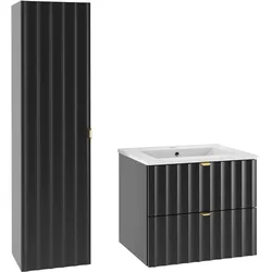 BADMÖBEL 60cm Lexa 2er-Set Schwarz