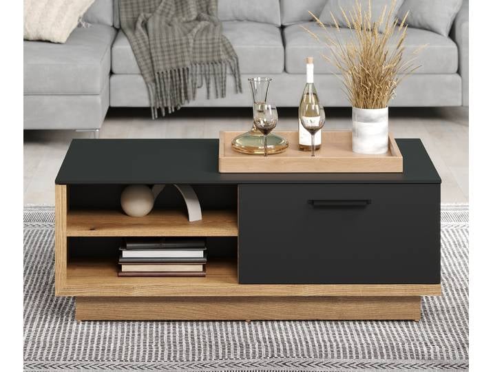Couchtisch Synnax , anthrazit / Evoke Eiche