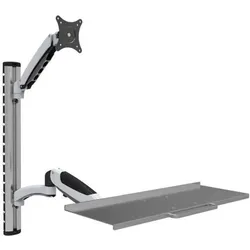 Techly ICA-PLW 02 support dcran plat pour bureau 68,6 cm (27) Argent (Wand, 27", 8 kg), Monitor Halterung, Silber