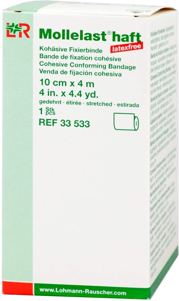 Mollelast haft Binden latexfrei 10 cmx4 m weiss 1stk