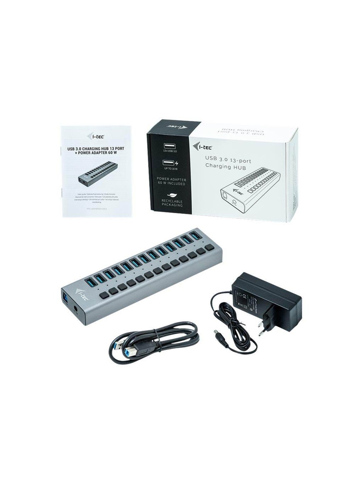 I-Tec USB 3.0 Charging HUB - 13-Port - 60W USB-Hubs - 13 - Grau