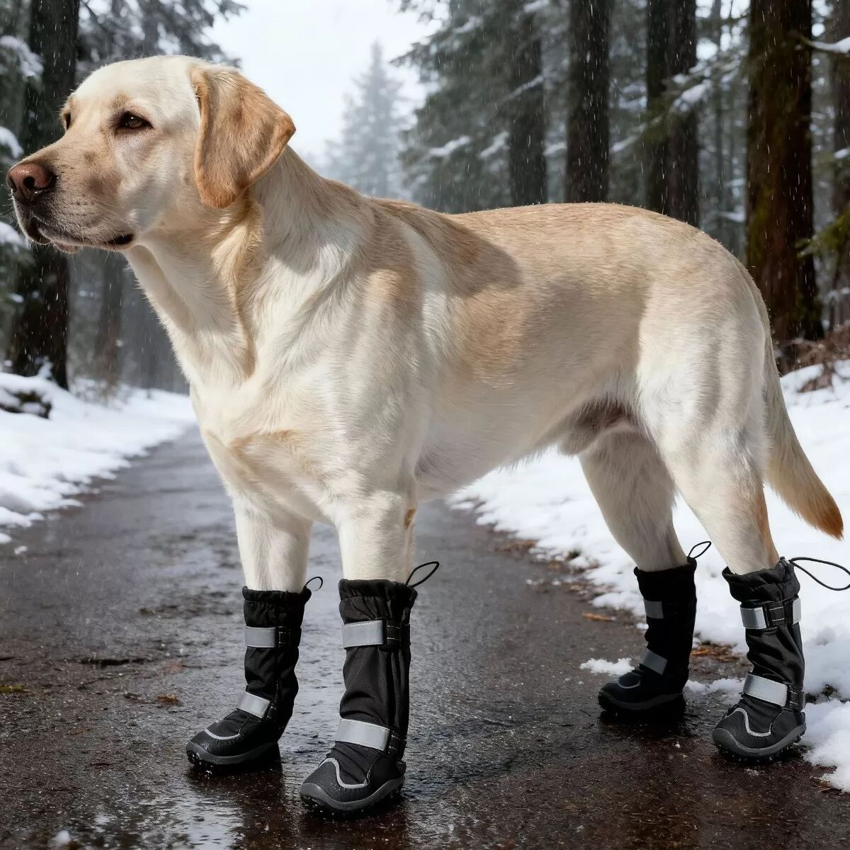 INF 4er Set Hundeschuhe - Outdoor Sport Schutzstiefel für kleine, mittlere und große Hunde L