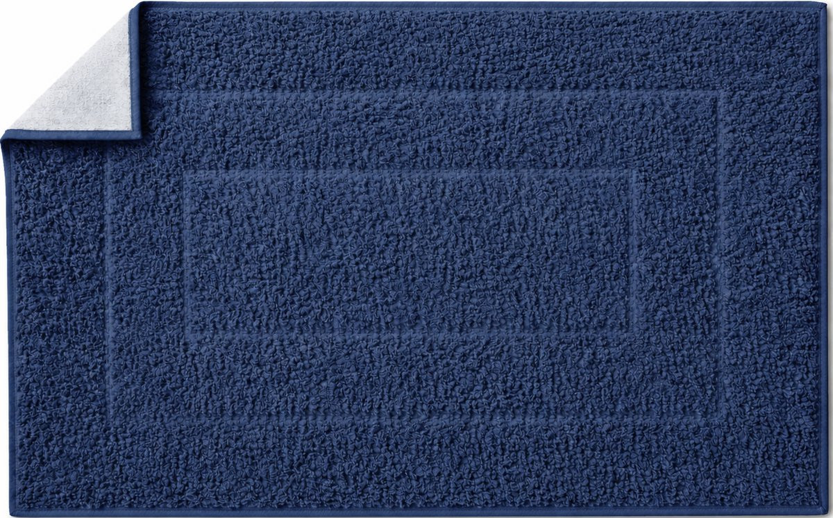 Olivivo Badmat Navy 50x80 cm - Wasbaar en met antislip - Badkameraccessoire