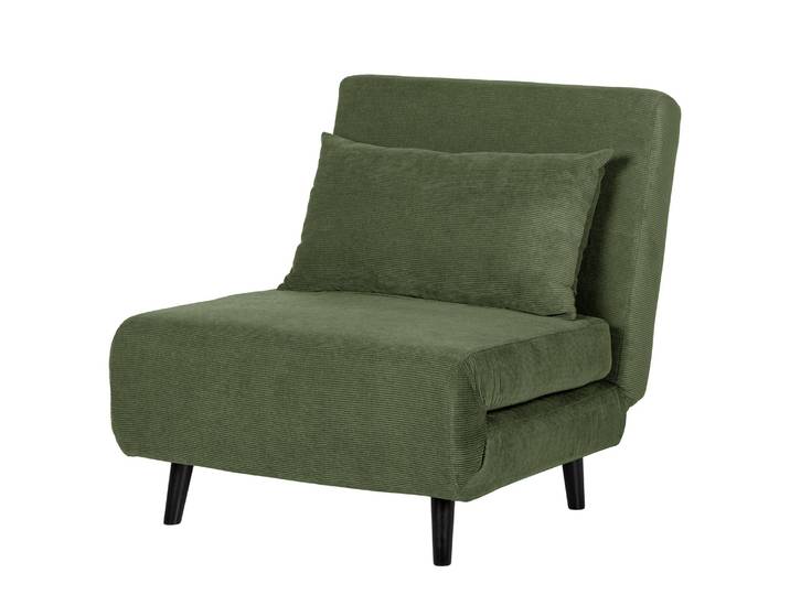 Schlafsessel Grün/Grün Cordstoff Eldrid Schwarz 77 x 81 x 90cm