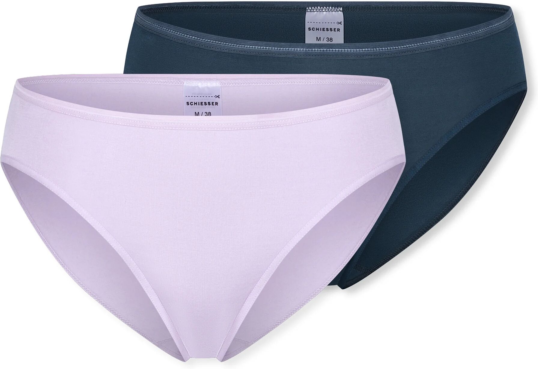 2 Schiesser Tai-Slips - Damen - Gr. 38 - dunkelblau