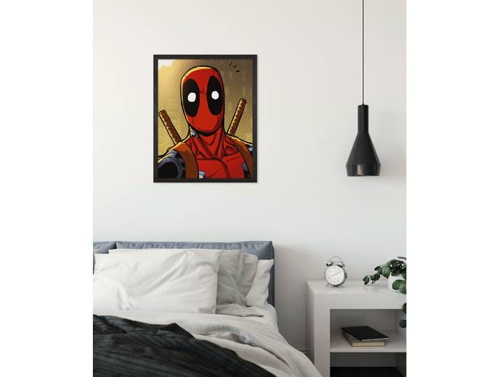 Wandbild KOMAR Marvel Deadpool Holup , rot (farbe bild(er): rot), Disney, 1 Stk., Vlies, Bilder, Wandbild, 30 x 40 cm (Breite x Höhe) - Kinderzimmer, Dekoration