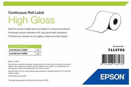 Epson 7113752 etiqueta de alto brilho em rolo continuo 51 mm x 33 m
