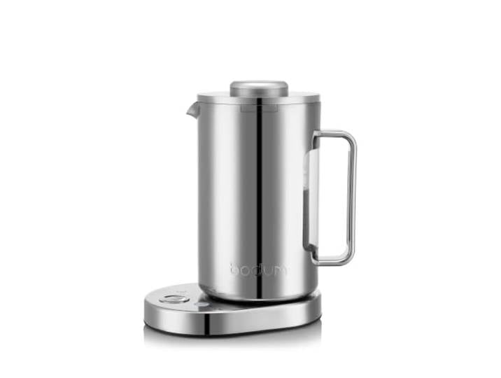 Bodum BISTRO Elektrischer doppelwandiger Wasserkocher mit Temperaturregelung, 1,0 l, 34 oz, 2000 W, Chrom
