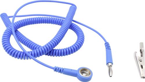 Quadrios ESD-Erdungskabel 3.60m Druckknopf 10 mm, Stecker, Krokodilklemme
