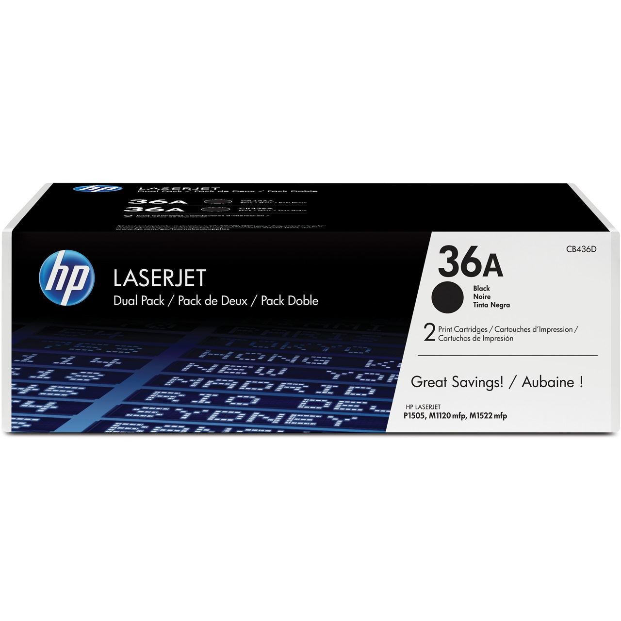 HP Toner CB436A schwarz 2-pack HV LaserJet P1505/N/M1120 MFP/M1522 MFP