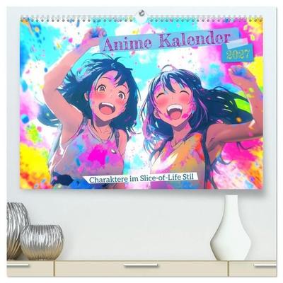 Anime Kalender – Charaktere im Slice-of-Life Stil (hochwertiger Premium Wandkalender 2027 DIN A2 quer), Kunstdruck in Hochglanz