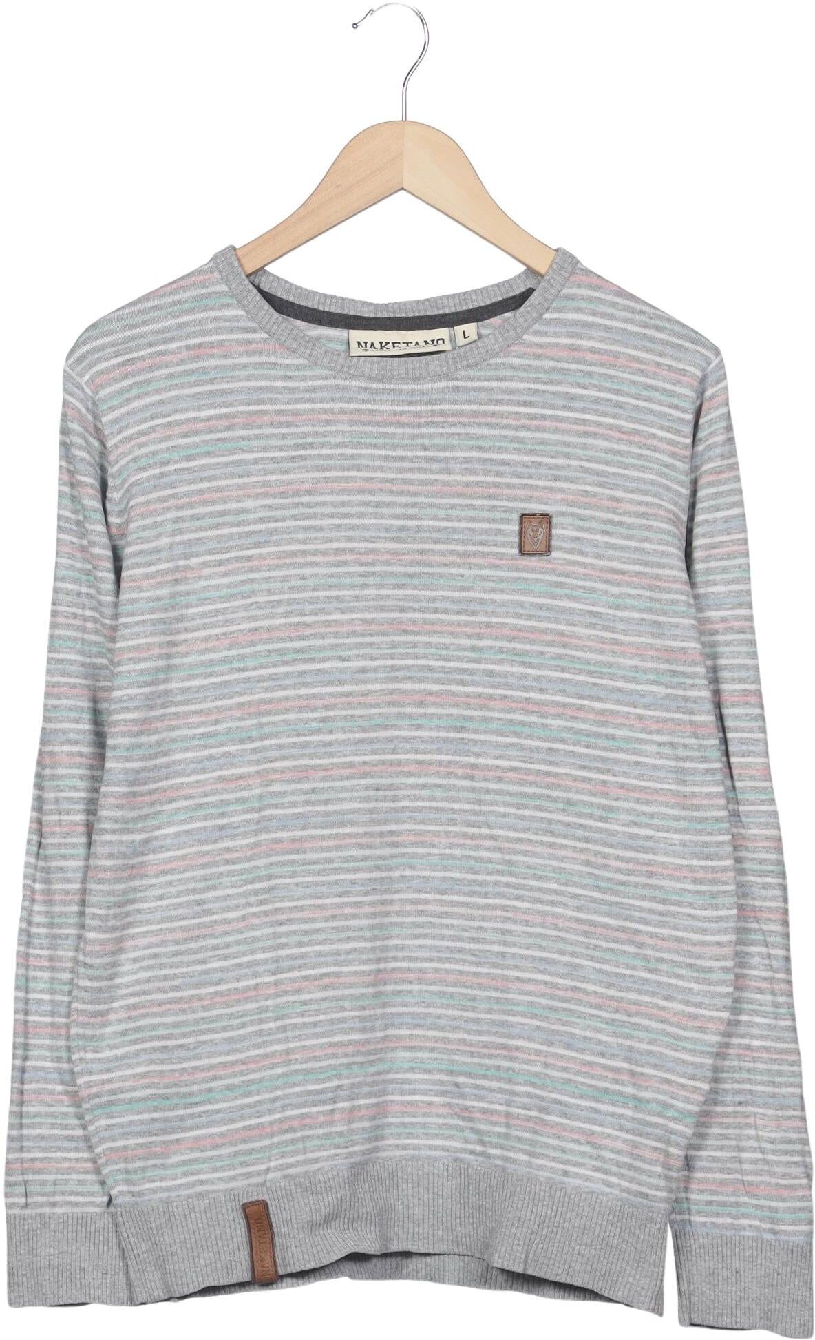 Naketano Herren Pullover, Grau, Gr. L, Baumwolle - Second Hand