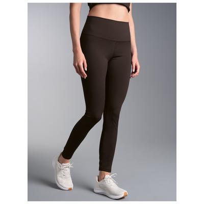 Leggings TRIGEMA "TRIGEMA Leggings mit reflektierendem Schwinge", Damen, Gr. XXL, Normalgrößen, schwarz (mocca), Single Jersey, 75% Nylon, 25% Elasthan, Hosen Leggings