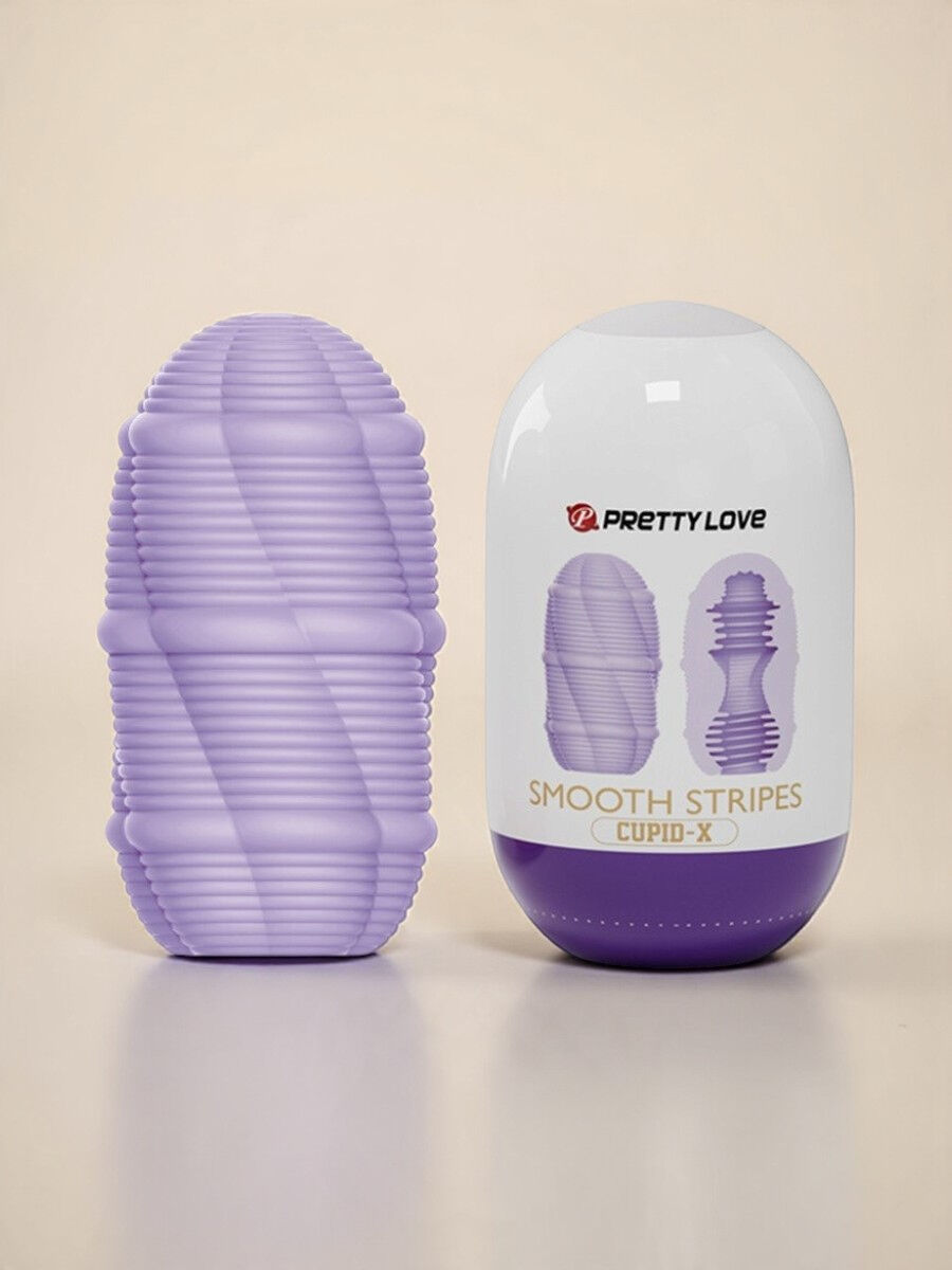 Pretty Love Cupid X - Smooth Stripes - Masturbateur - Violet, blanc