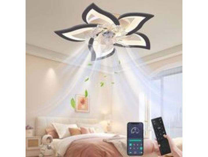 Ventilateur Plafond avec lumière LED pour salon chambre maison lustre plafond moderne à LED ventilateur lampe décor éclairage 69