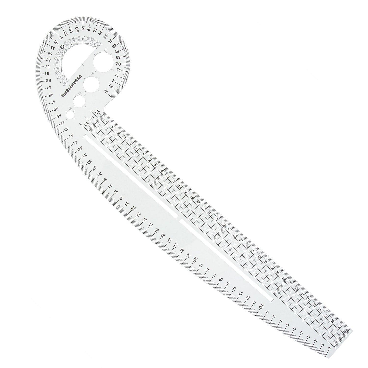 buttinette Kurvenlineal, in cm-Einheit, Größe: 52 x 16,5 cm