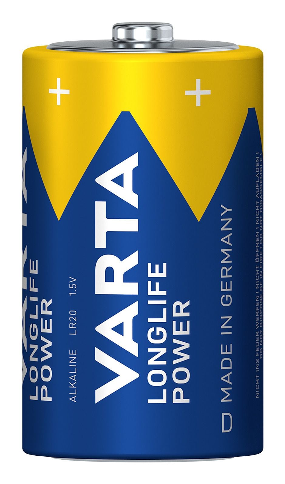 Varta LONGLIFE Power, Alkaline Batterie, D, Mono, LR20, 1,5V, 2er Pack, Made in Germany 04920 121 422