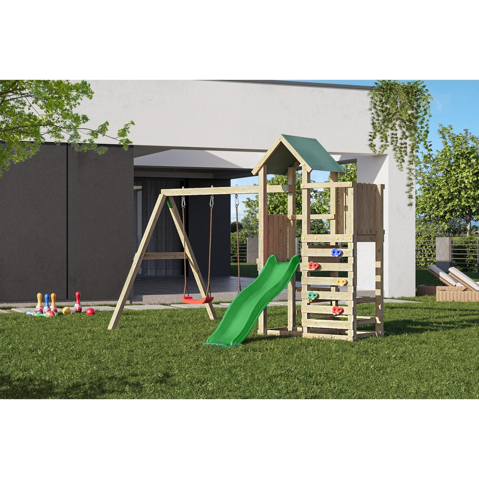 FUNGOO Spielturm Klettergerüst Chester mit Schaukel & Rutsche