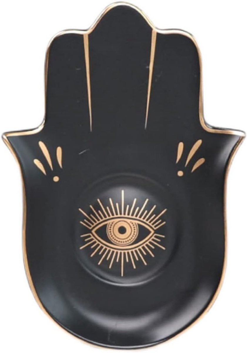 Decoratieve Schaal Buddha Hand Design - Zwart - 16 x 11,5 cm
