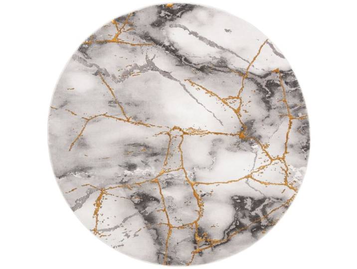 Tapis contemporain en polypropylène gris/or, 160 cm