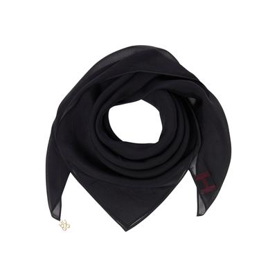 Halstuch HUGO "Seyora 65*65", Damen, schwarz 001, Chiffon, Viskose, unifarben, Modetücher, aus fließender Viskose