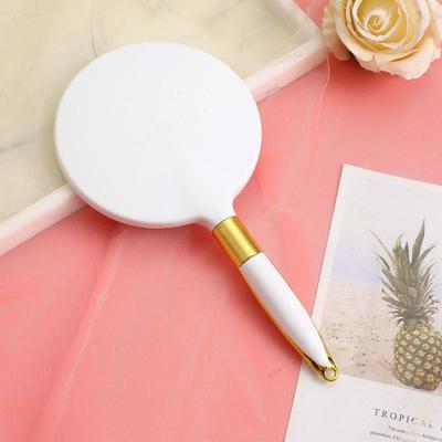 Fusion Finds Vintage Handheld Makeup Mirror With Handle Portable Vanity Beauty Mirror For Travel, Salon & Daily Makeup 01 white