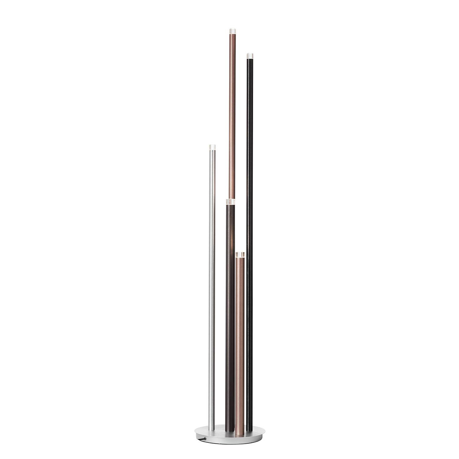 Brilliant Cembalo LED vloerlamp met 5 vlammen, zilver/bruin/multicolor, dimbaar met warm wit licht