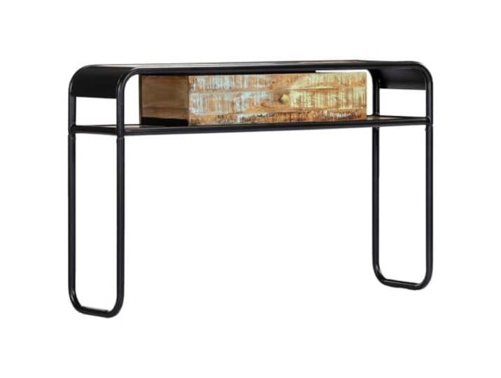 HAQWRDQSG Konsolentisch Altholz Massiv Flurtisch 118x30x75 cm Vintage Beistellmöbel für das Wohnzimmer mit praktischer Schublade und zwei offenen Fächern für Dekoration.